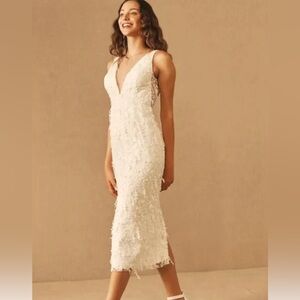 BHLDN Cream Midi Dress
